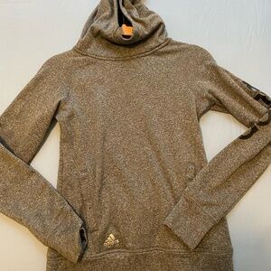 Adidas Grey Track Fleece Hoodie - Size Xs